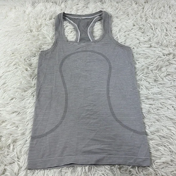 Lululemon Swiftly Tech Tank Hyper Stripe Black White - Picture 1 of 4
